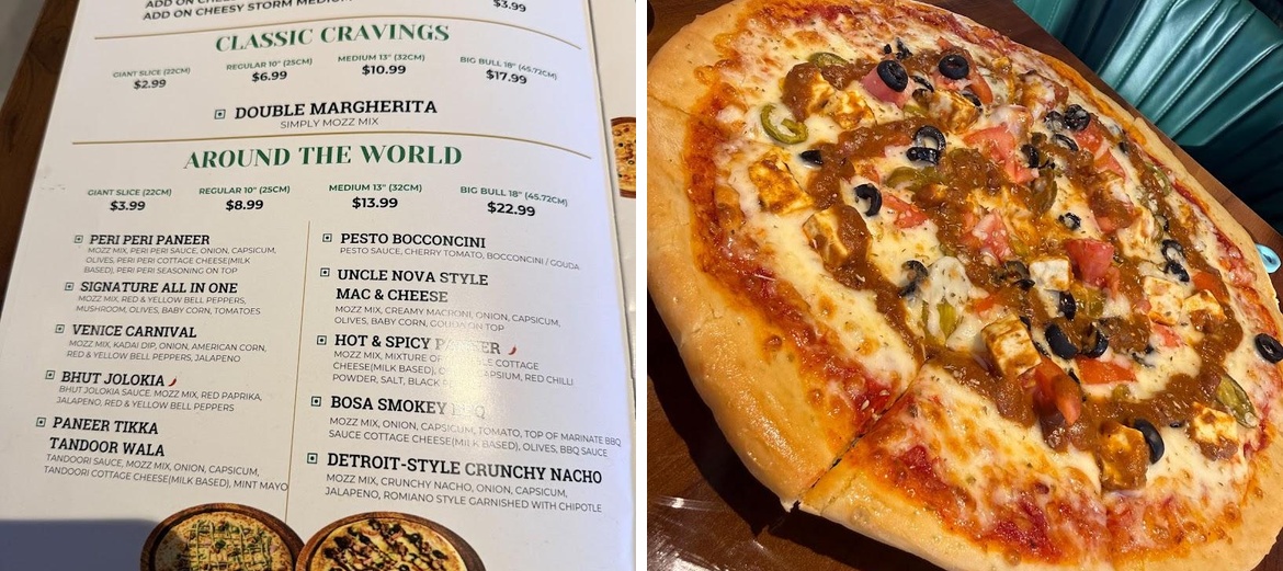 Taranovas Pizza Menu